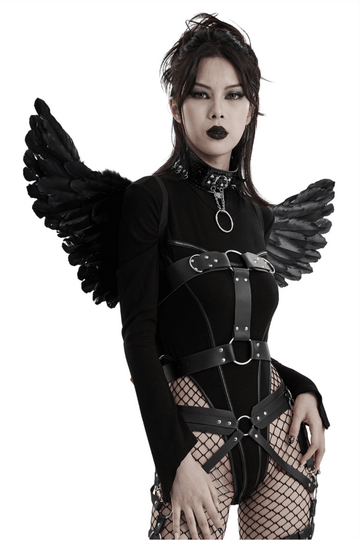 Elegant Exquisite Black Feathered Wings for Costumes